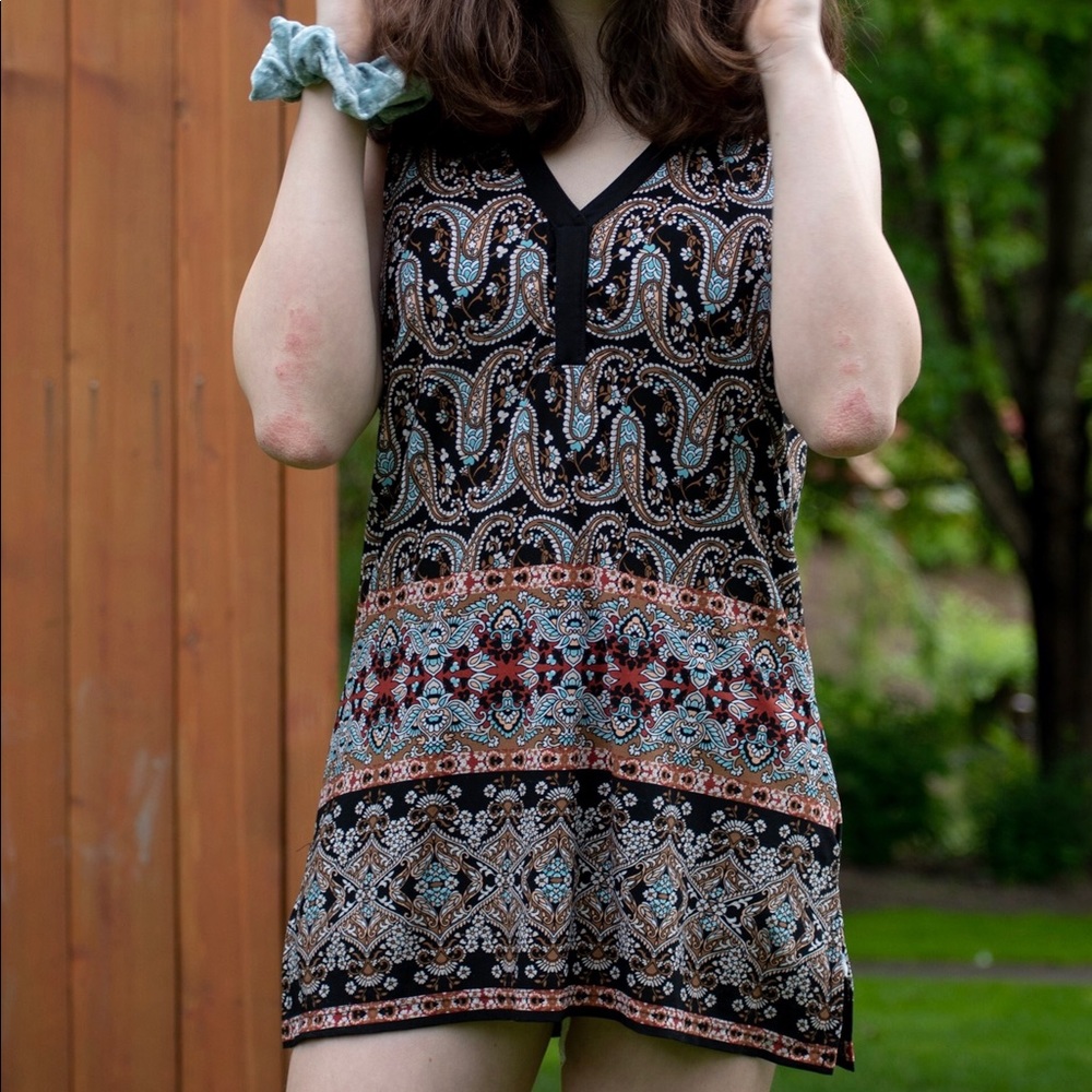Patterned long shirt/dress